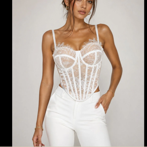 Corset Top With Adjustable Spaghetti Straps