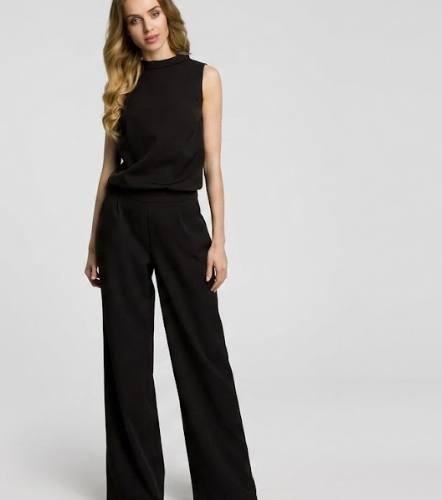 Black Sleeveless Two-Piece Suit Set
