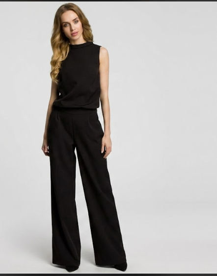 Black Sleeveless Two-Piece Suit Set