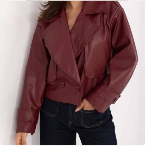Merlot Faux-Leather Jacket