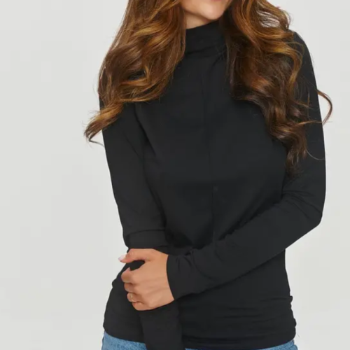 Makadamia High-Neck Fitted Viscose Blouse