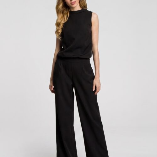 Black Sleeveless Two-Piece Suit Set